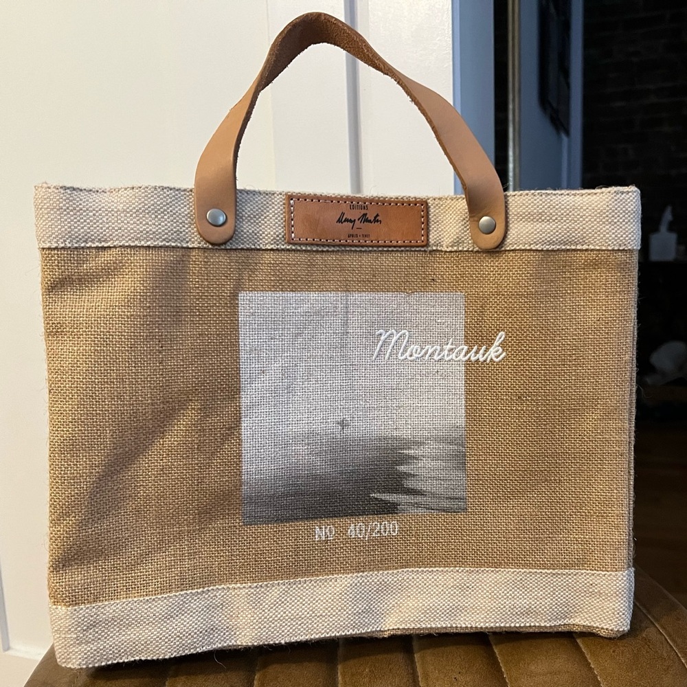 NWOT Apolis Global Citizen Small Montauk Burlap & Leather Tote
